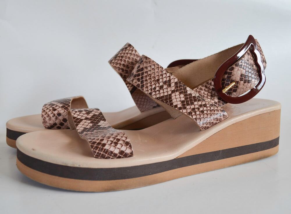 Ancient Greek Sandals Clio Wedge Sandal Snake Print
